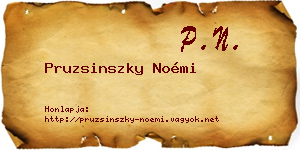 Pruzsinszky Noémi névjegykártya